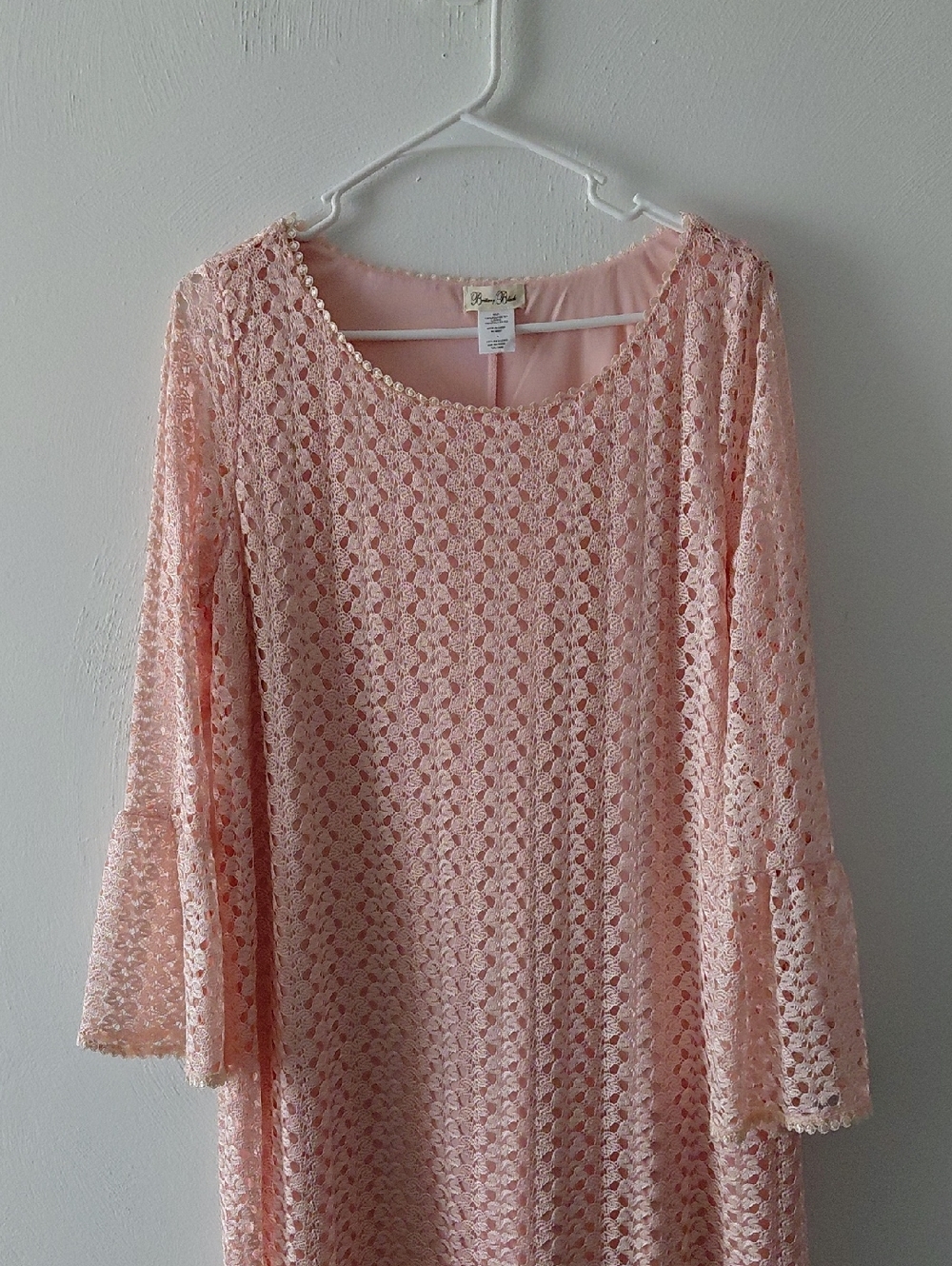 BRITTANY BLACK  Women's Peach  Lace Dress Size Large